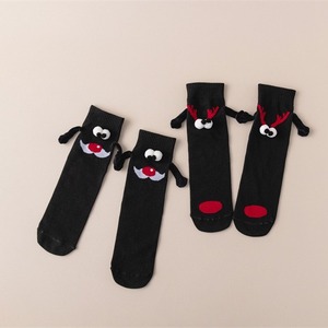 Christmas Mid-Calf <b>Socks</b> With Reindeer Face Design For Women Autumn <b>Winter</b> Cartoon Style Odor Resistant Cotton <b>Socks</b> - Product Image 1