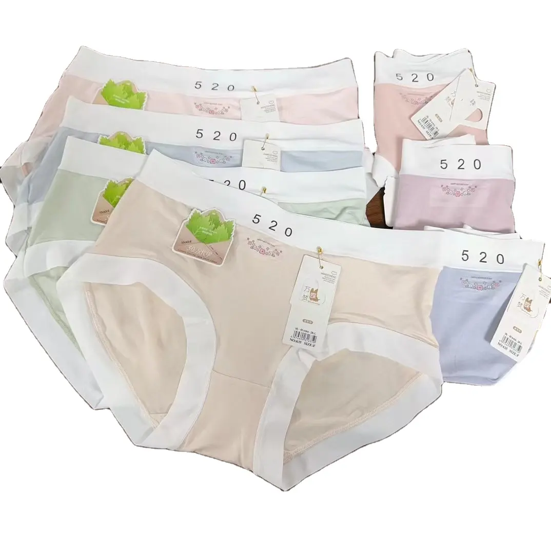 Women's high-quality mid-high waist underwear60Cotton Mo briefs silk antibacterial women's underwear wholesale