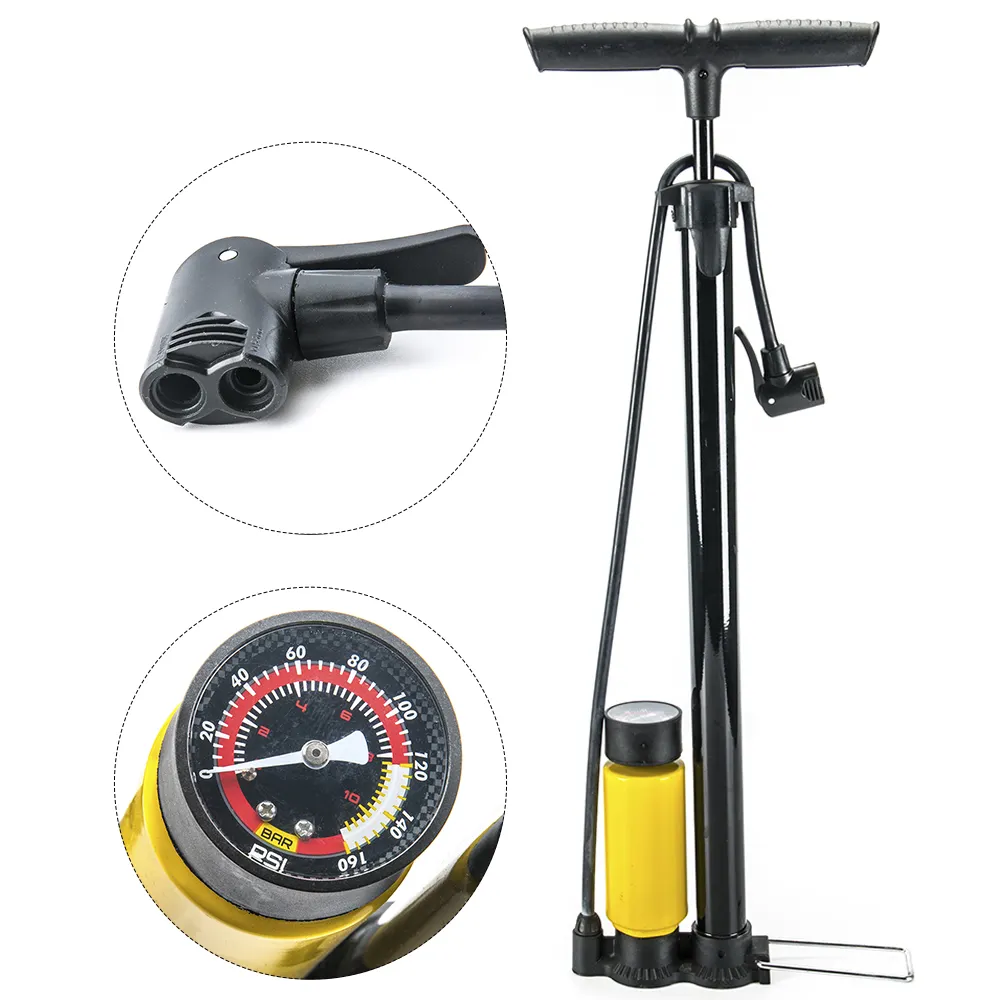 High pressure gauge ball car motorcycles bike bicycle tire inflator bike floor pump