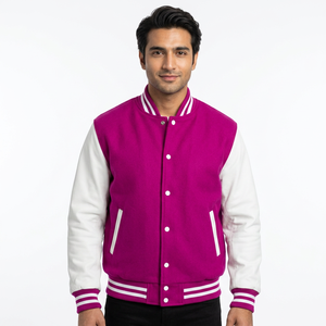 Vestes Letterman personnalisées à épaules tombantes, style baseball, fabrication pakistanaise, prix compétitif, avec cuir véritable - Product Image 1