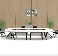 Table de bureau multifonctionnelle pliable Glory Merge en bois, pour conférences et formations, assemblage facile