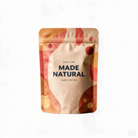 Pochette autoportante personnalisée en PE avec fermeture éclair, sac en plastique refermable pour l'emballage alimentaire, cosmétique et de produits pour animaux de compagnie