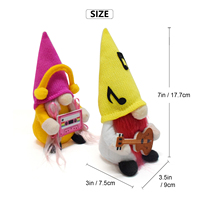 Boheng 2 pièces fait à la main suédois Tomte poupée musique Mr & Mrs Cinco De Mayo mexicain guitare Cassette bande disque Rock Roll gnomes
