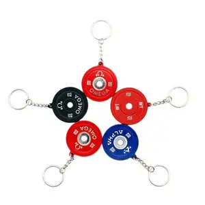 Custom Auto Keychain Lever Metal Key Ring Wholesale Cute Metal LED gift Anime Dumbbell metal keychain
