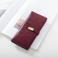 Cartera larga minimalista para mujer, Cartera de piel sintética delgada, venta al por mayor de fábrica