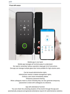 <b>Smart</b> Semiconductor Fingerprint <b>Lock</b> Glass Door Apartments Cloud Memory Card Data Storage Options Wi-Fi Enabled Tuya App - Product Image 6
