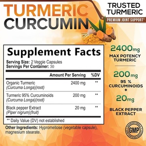 ओएम/ओडम अनुकूलन योग्य हल्दी करक्यूमिन 2600 मिलीग्राम हल्दी करक्यूमिन जटिल प्राकृतिक शाकाहारी संयुक्त समर्थन और एंटीऑक्सिडेंट - Product Image 3