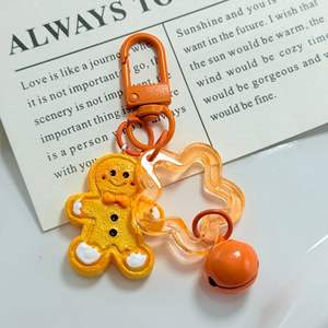CHENXI Mignon Pendentif de Sac en Forme de Bonhomme en Pain d'Épices de Noël avec Clochette Décorative, Porte-clés Kawaii - Product Image 4