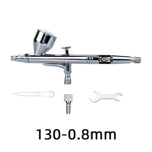 Aérographe G-130 0,8 mm à double action, alimentation par gravité, portable, réglage de vitesse ajustable pour travaux artistiques - Product Image 2