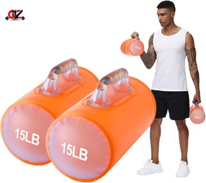 PVC 15LB Fold Portable Water-Filled Adjustable Dumbbells Set for Home Fitness <b>Strength</b> <b>Training</b> & Full Body Exercise Workout - Product Image 1