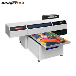 Impresora plana uv de película de transferencia, impresora de inyección de tinta Digital de 6 colores, máquina de impresión led para funda de teléfono de cerámica, vidrio y madera, 6090 cm