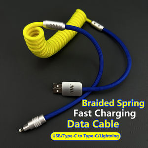 Cable USB C-C de 240W, Trenzado, de Silicona, Retráctil, con Diseño Colorblock y Curvado, para Carga Rápida, Compatible con <span class=keywords><strong>iPhone</strong></span> 17-15 - Product Image 3