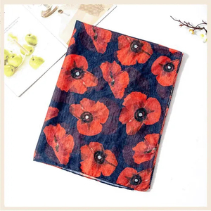 Écharpe pour femme en polyester de haute qualité, respirante, motif floral peint à la main, châle de voyage - Léger et toutes saisons - Product Image 3