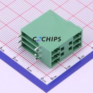 DB2ERH-3.81-2*3P-GN Plug-in Terminal Block Bent Lead Through Hole,P=3.81mm Board-to-Board / Socket - Closed 2x3P 3.81mm Green - Product Image 1