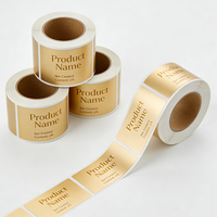 Étiquette personnalisée dorée, autocollante, imperméable et respirante en vinyle pour emballage de flacon de peptide, estampage à chaud, code-barres UV pour produits alimentaires