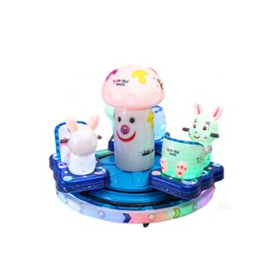 Best-selling 2-3 Seat Coin-operated Children's Mini Colored <b>Light</b> Carousel Motorcycle Track Train Rotary Swing Machine - Product Image 2
