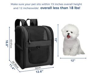 Dog & <b>Cat</b> Carrier <b>Backpack</b> for Pets Ventilated Safe Design with Padded Back Support Breathable Mesh Pet <b>Backpack</b> for Hiking - Product Image 2