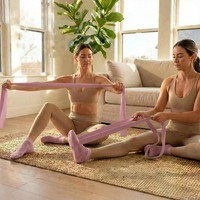 Kit d'entraînement Pilates Magic Circle : Anneau d'équilibre, Mini-ballon PVC, Bande de résistance longue, Chaussettes antidérapantes, Bandes de boucle, Sangle et Bandes de résistance élastiques