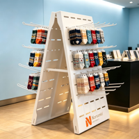 Support de présentation au sol en métal en forme de A avec logo personnalisé pour suspendre les marchandises en magasin