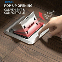 Enchufe de Piso Universal XIMLON de Alta Calidad, Tipo 120, 3 Tomas, 16A, Acero Inoxidable, Impermeable, Enchufe de Piso Oculto
