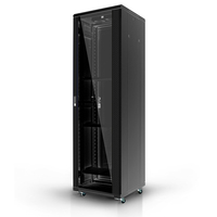 Lepin — étagère de serveur 32u noir, nouveau design de couleur noire, armoire en verre, à montage mural 18u, pour l'entrée des données
