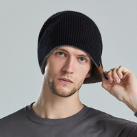 Nouvelle mode de bonnets tricotés unisexes bonnet réversible personnalisé chapeaux d'hiver