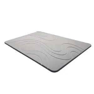 Custom Engraving Diatomite Stone Bath Mat Non-Slip Super Absorbent Quick Drying Bathroom Floor Mat Stone Bath Mat