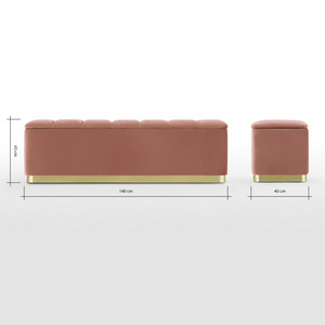 New Arrival Stainless Steel Based <strong>Storage</strong> Bench Velvet Upholster Ottoman <strong>Foot</strong> <strong>Stool</strong> for Home Hotel Shop - Product Image 3