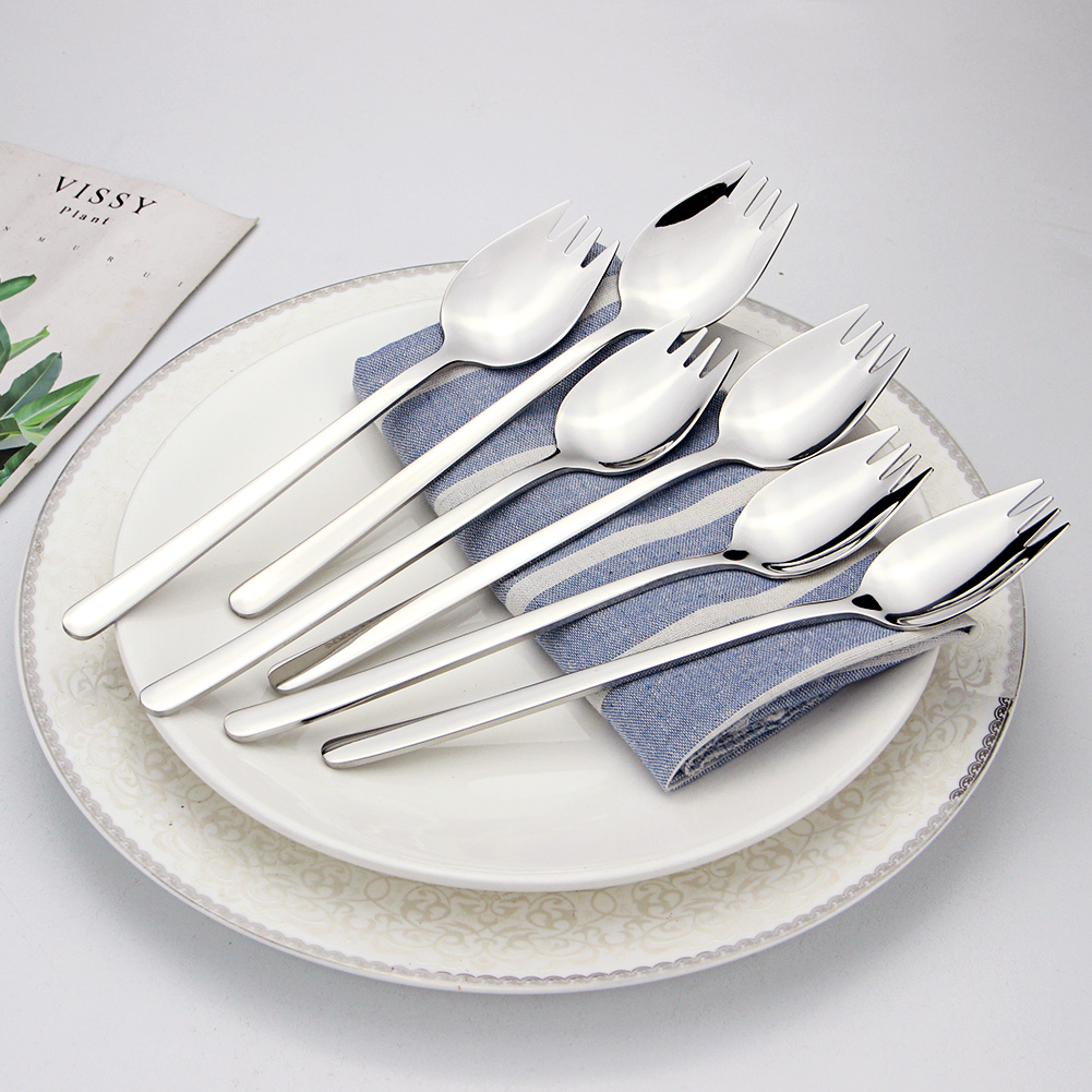 Столовая посуда из нержавеющей стали, многофункциональная столовая посуда, вилка и ложка из нержавеющей стали для десертов, фруктов, салатов