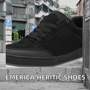 Zapatillas de skate <span class=keywords><strong>Emerica</strong></span> Heritic con cordones - Diseño llamativo, suela reforzada, amortiguación, parte superior sintética y textil, negro/negro - Product Image 2