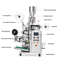 Machine automatique de remplissage et de scellage de sachets intérieurs et extérieurs avec fil et étiquette pour café, fèves de cacao et granulés