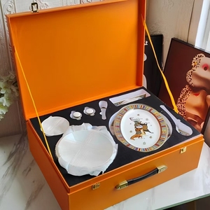 Bone China Vaisselle De Luxe Plates Coffee & <b>Tea</b> <b>Pot</b> Cup h Designer Dinnerware Set with Horse for 12 People - Product Image 5