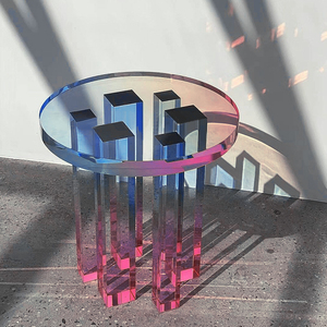 Nordic <span class=keywords><strong>Pink</strong></span> Purple Small Tea <span class=keywords><strong>Table</strong></span> Light Luxuriöse Shows Acrylverkleidung eckiger Tisch - Product Image 4