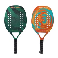 Raquette de tennis de plage en fibre de carbone et EVA, pointe lourde, antichoc, anti-chute, avec sac à balle pour l'entraînement des étudiants