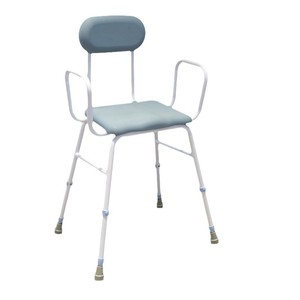 Good Steps Bathroom Safety Chair Sea Blue Adjustable Height With <b>Backrest</b> For Elderly And Disabled Users - Product Image 5