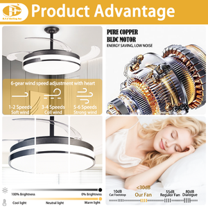 Ventilador <span class=keywords><strong>de</strong></span> <span class=keywords><strong>Techo</strong></span> Retráctil Negro Mate <span class=keywords><strong>de</strong></span> 42 Pulgadas con Luz, Motor DC Silencioso, LED Regulable - Ventilador <span class=keywords><strong>de</strong></span> <span class=keywords><strong>Techo</strong></span> Moderno para Dormitorio y Sala <span class=keywords><strong>de</strong></span> Estar - Product Image 5