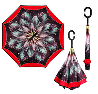 Vente en gros Offre Spéciale Double tissu coupe-vent poignée en forme de C à l'envers inversé pluie voiture uv ombre parapluie