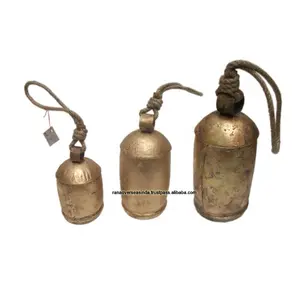 Cloches de suspension de cylindre en fer, en forme de cylindre, avec poignée de filet, d'éléphant, de baleine et de cheval - Product Image 1