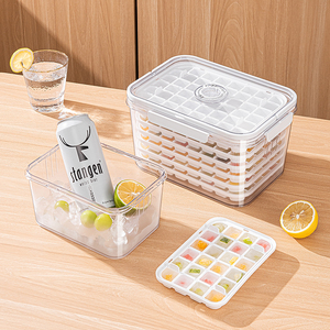 Bac à glaçons portable multicouche en silicone sans BPA, 24/48 compartiments, à démoulage facile, avec couvercle et minuterie - Product Image 6