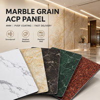 Lámina de ACP/ACM con Diseño de Mármol OEM ODM de 4 mm, Revestimiento de PVDF, Insonorizante y Resistente a la Intemperie para Paredes Divisorias, Entrega Rápida