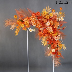 Arrangement floral de mariage en <span class=keywords><strong>soie</strong></span> orange brûlé, style automne, pour la décoration de fond de scène - Product Image 2