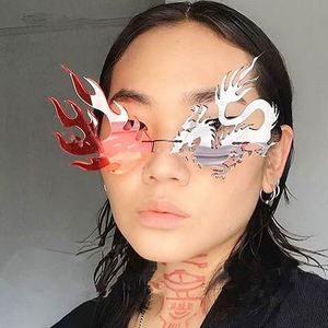 Nouveautés 2020, lunettes de soleil vintage uniques et amusantes, lunettes de soleil punk sans monture en forme de dragon - Product Image 1