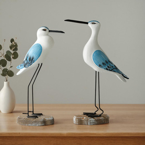 Figurines décoratives de style méditerranéen, mouettes et oiseaux marins, en bois fait main, pour la décoration de la chambre d'enfant et de la maison - Product Image 2