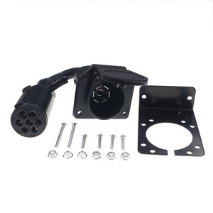 Trailer Adapter 7 Pin Round To Blade With <b>Bracket</b> UAG707K <b>Black</b> Plastic Mounting Kit - Product Image 3
