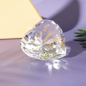 Jy pha lê thủ công 80mm thủy tinh pha lê hình trái tim kim cương chặn giấy khắc lưu niệm - Product Image 5