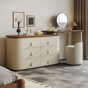 Table de maquillage de style crémeux blanc Offre Spéciale avec grande armoire de rangement petit appartement meubles de chambre coiffeuse