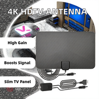Antenne combinée numérique HDTV 4K LIANMAO HDTV-08, triple bande, intérieure, panneau fin, récepteur de signal UHF, ATSC DVB-T2 ISDB 25 dBi