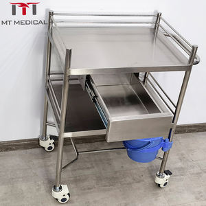 Mt Medische Dubbellaagse Roestvrijstalen Medische Kar Ziekenhuis Kliniek Mobiele Instrumentwagen <span class=keywords><strong>Trolley</strong></span> - Product Image 4