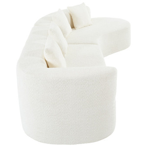 Modern L-Shape Sectional <b>Sofa</b> Set with Curved Design 2-Piece Chenille Modular 4 <b>Pillows</b> Plush Sponge Spring Cushion for Villa - Product Image 4