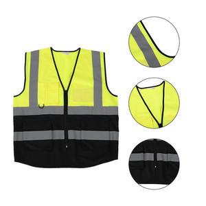 حار بيع الأمن العمل الآمن استخدام الأصفر الأسود عالية الوضوح سترة سلامة عاكسة - Product Image 1